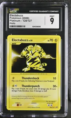 CGC 9 MINT Electabuzz 2009 Platinum 128/127 Holo Pokemon Card - Image 1