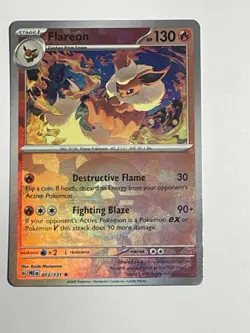 SV: Prismatic Evolutions Flareon (Poke Ball Pattern) #013/131 Holo Pokemon Card - Image 1