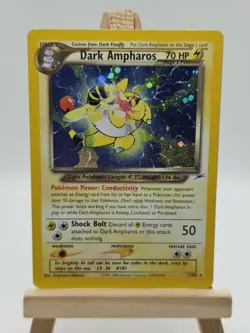 Pokemon Dark Ampharos TCG Neo Destiny Card 1/105 Unlimited Holo Rare - Image 1