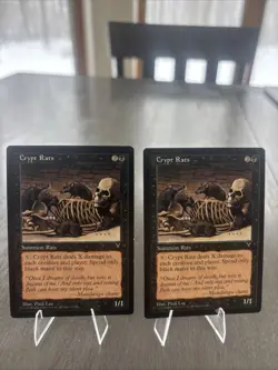MTG Crypt Rats Visions Regular Card Light Play Condition 3x - Image 3