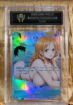 NAMI Waifu Goddess Prismatic Refractor Manga Card CUSTOM MADE Black label - Image 3
