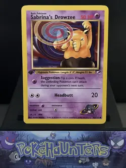 Pokemon Card Sabrina's Drowzee 92/132 Gym Heroes 1st Edition Near Mint - Image 1