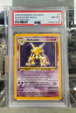 1999 Spanish Pokemon Alakazam 001/102 Base Set Holo NM-MT 8 - Image 1
