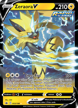 ZERAORA V 053/198 HOLO V RARE CHILLING REIGN POKEMON NM - Image 3