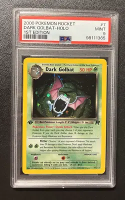 Pokemon Dark Golbat Team Rocket 1st Edition Holo Rare #7 PSA 9 Mint - Image 1