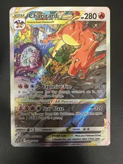 2023 Crown Zenith Charizard VSTAR Holo Black Star Promo SAR #SWSH262 - Image 1