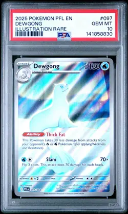 2025 POKEMON PFL EN-PHANTASMAL FLAMES ILLUSTRATION RARE #097 DEWGONG PSA 10 - Image 1