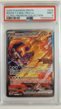 Pokemon Team Rocket's Moltres EX Destined Rivals [Stamped] 229/182 PSA 9 - Image 1