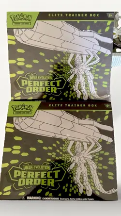 2 Boxes Pokemon TCG: Mega Evolution 3: Perfect Order: Elite Trainer Box Sealed - Image 1