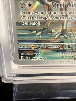 2024 POKEMON SSP EN-SURGING SPARKS ILLUSTRATION RARE #209 SKARMORY PSA 10 - Image 3