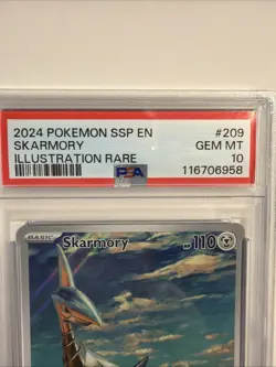 2024 POKEMON SSP EN-SURGING SPARKS ILLUSTRATION RARE #209 SKARMORY PSA 10 - Image 4