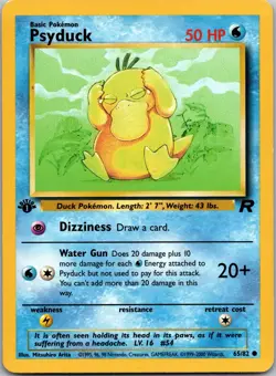 Pokemon TCG Psyduck Team Rocket 65/82 Regular 1st Edition Common - Image 1