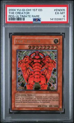 2004 YU-GI-OH! RDS-RISE OF DESTINY 1ST ED-ULTIMATE RARE #EN005 THE CREATOR PSA 6 - Image 1