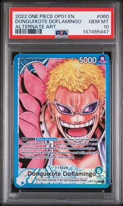 Donquixote Doflamingo OP01-060 PSA 10 One Piece 2022 Romance Dawn - Image 1
