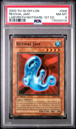 2003 Yu-Gi-Oh! Revival Jam Labyrinth of Nightmare LON 1st Edition Super PSA 8 - Image 1