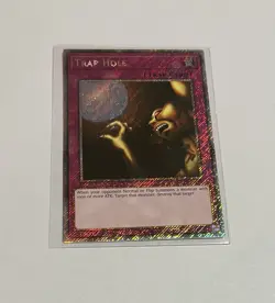 Yu-Gi-Oh! Trap Hole #RA03-EN085 Platinum Secret Rare 1st Ed (NM) + Bonus - Image 1