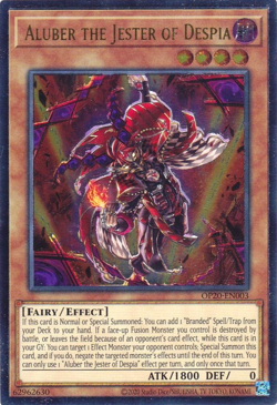 YUGIOH ALUBER THE JESTER OF DESPIA ULTIMATE RARE 1ST NEAR MINT OP20-EN003 - Image 1