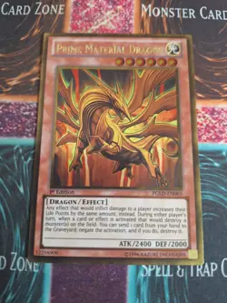 Yu-Gi-Oh! TCG Prime Material Dragon PGLD-EN065 Gold Rare 1st Edition Near Mint - Image 1