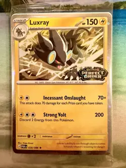 Luxray 028/088 Perfect Order Best Buy Stamped Promo Sealed Pokemon Card NM - Image 1