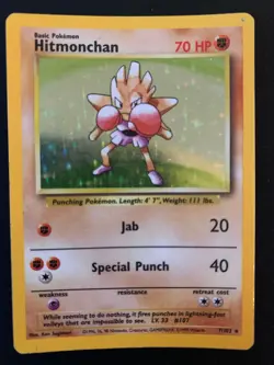 Hitmonchan Holo 6/102 Pokemon Card Rare Base Set WOTC 1999 - Image 2