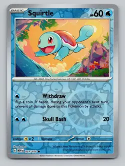 Reverse Holo Squirtle 007/165 Common 151 Pokemon - Image 1