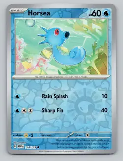 Reverse Holo Horsea 116/165 Common 151 Pokemon - Image 1