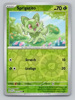 Reverse Holo Sprigatito 013/198 Common Scarlet & Violet Pokemon - Image 1