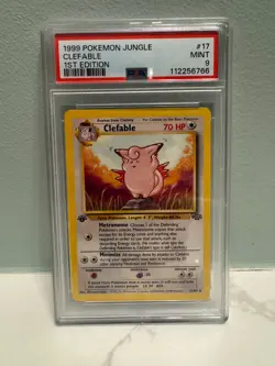 First Edition 1999 Pokemon Jungle 17/64 Clefable PSA 9 MINT - Image 1