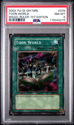 2002 Yu-Gi-Oh! Toon World Magic Ruler MRL 1st Edition Super Rare PSA 8 - Image 1