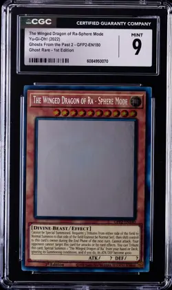 2022 YU-GI-OH! #GFP2-EN180 THE WINGED DRAGON OF RA-SPHERE MODE CGC 9 - Image 1