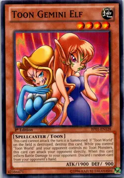 Toon Gemini Elf BP01-EN128 Yu-Gi-Oh! 1st Edition Light Play - Image 1