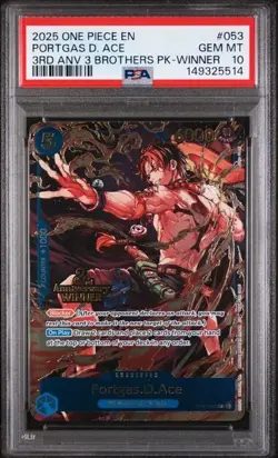 Portgas.D.Ace - OP07-053 (3rd Anniversary Winner) OP07-053 One Piece Psa 10 - Image 1