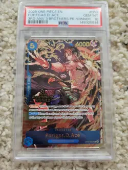 Portgas.D.Ace - OP07-053 (3rd Anniversary Winner) OP07-053 One Piece Psa 10 - Image 3