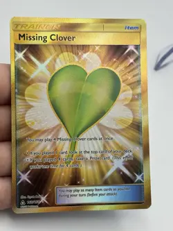 Missing Clover 168/156 Ultra Prism 2018 Gold Secret Rare Pokemon TCG Card (A1) - Image 3
