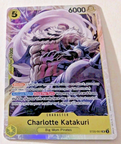 One Piece TCG English ST20-001 Charlotte Katakuri SR Foil Holo Holofoil Card - Image 1