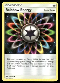 Pokemon Cards Rainbow Energy 137/149 Sun & Moon Uncommon LP - Image 1