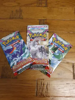 3x Pokemon Paldea Evolved OPENED/RECREATED Booster Packs Trading Cards TCG - Image 1