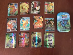 12 Glossy Pokemon Cards with Pokemon tin. Mint condition - Image 2