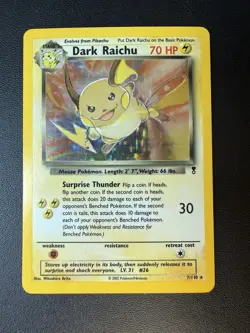 Dark Raichu 7/110 Legendary Collection Rare Holo NM- 2002 Pokemon Card - Image 1