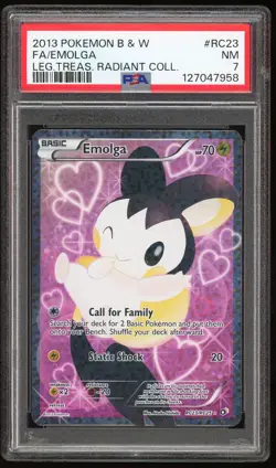 PSA 7 NM Emolga FA Radiant Collection Legendary Treasures RC23 Pokemon Card - Image 1