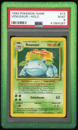 PSA 9 MINT Venusaur Holo Base Set 15/102 Pokemon Card TCG - Image 1