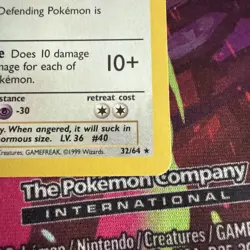 1999 Pokemon TCG Card Wigglytuff 1st Edition Jungle Rare NON HOLO 32/64 - Image 3