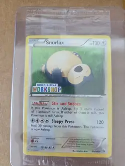 Pokemon Card Snorlax 80/106 Build A Bear Workshop Stamped 2014 Sealed Promo Rare - Image 1