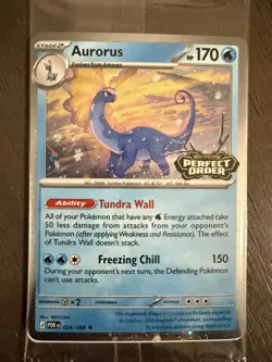 (3) Aurorus Promo Card Cosmo Holo Pokemon Perfect Order Stamped 024/088 Barnes - Image 1