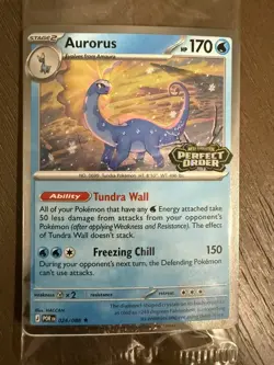 (3) Aurorus Promo Card Cosmo Holo Pokemon Perfect Order Stamped 024/088 Barnes - Image 2