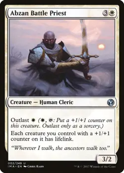 Abzan Battle Priest IMA 2 White Human Cleric Outlast Lifelink MTG 2017 Rahn WOTC - Image 1