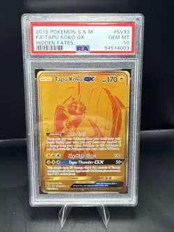 Pokemon Tapu Koko GX SV93/SV94 Hidden Fates: Shiny Vault Holo SV93 PSA 10 - Image 1