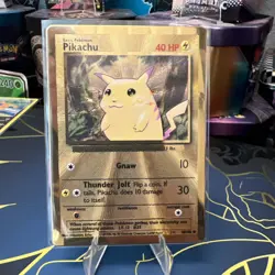 Pokemon Pikachu Gold Metal Card 58/102 - Celebrations 25th Anniversary - Image 1