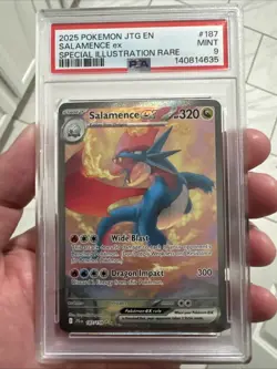 Pokemon 2025 Salamence ex 187/159 SIR Journey Together PSA 9 - Image 1