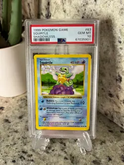 Pokemon Base Set 1999 Shadowless "SQUIRTLE" PSA 10 Gem/Mint #63/102. - Image 1